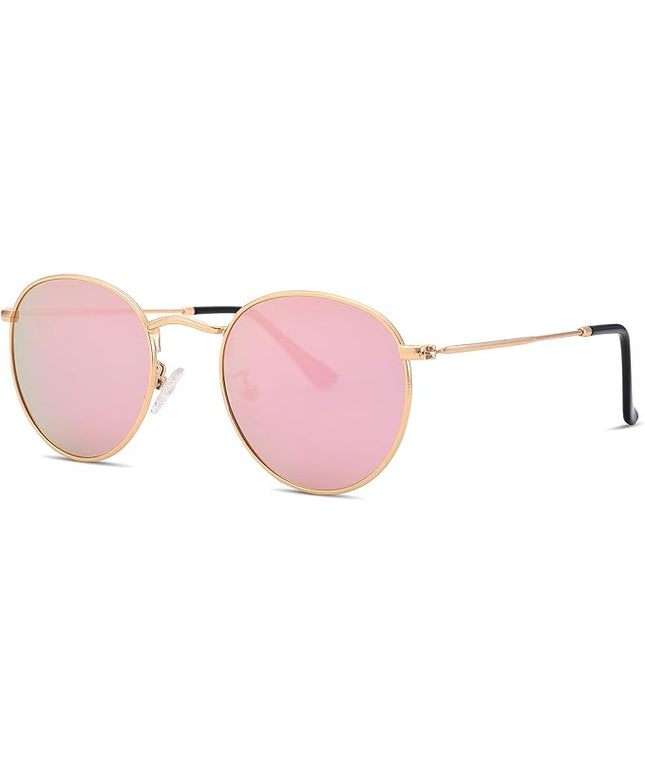 Pro Acme Small Round Metal Polarized Sunglasses for Women Retro Designer Style