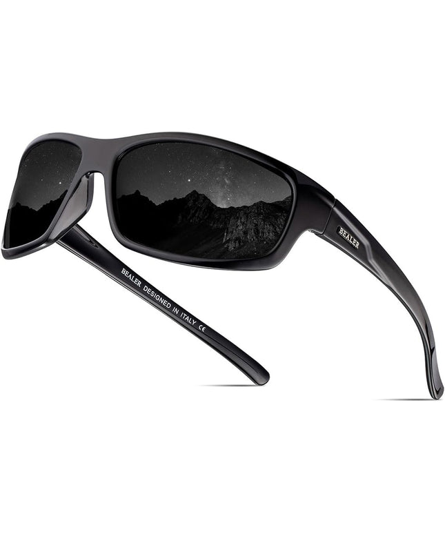 BEALER Polarized Sports Sunglasses for Men Lightweight TR90 Frame Sun Glasses Driving Cycling Fishing UV Protection Shades
