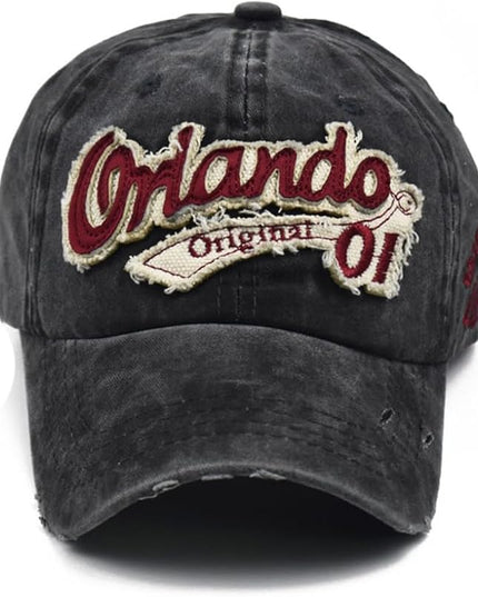 Classic Vintage Distressed Baseball Cap, Washed Cotton, Adjustable Fit