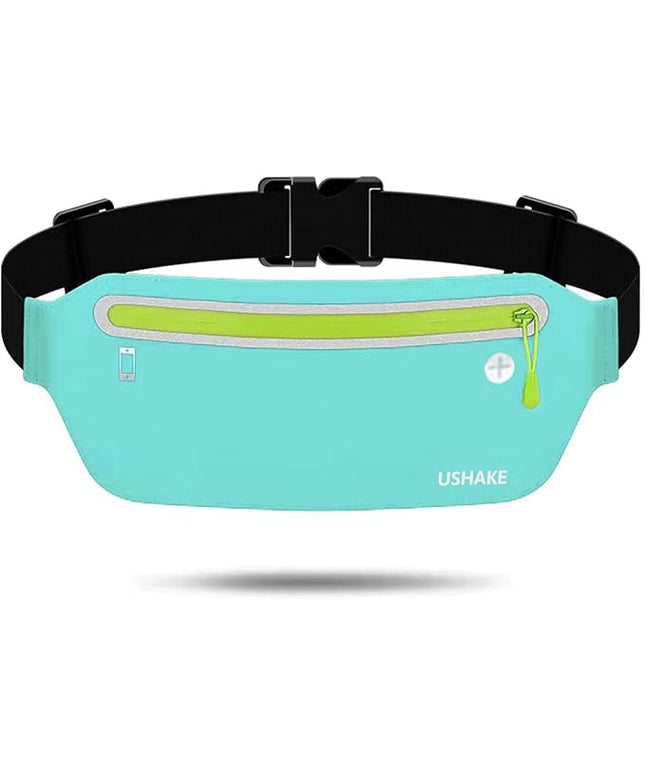 USHAKE Slim Running Belt, Ultra Light Bounce Free Waist Pouch Fitness Workout Belt Sport Waist Pack Exercise Waist Bag for Apple iPhone Samsung in Running Gym Marathon Cycling