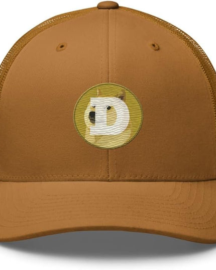 Dogecoin Crypto Embroidered Logo Trucker Cap
