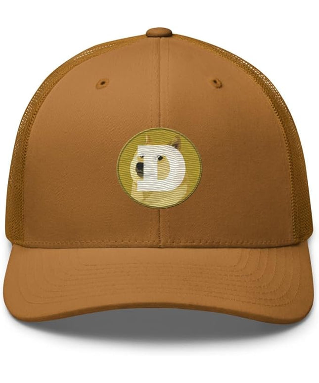 Dogecoin Crypto Embroidered Logo Trucker Cap