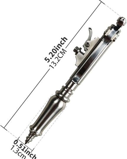Dr. Metalleung Heavy Duty Pocket Bolt Action Pen – Retractable Stainless Steel Ballpoint Pen Clip, Refillable Ink Cartridge, Perfect for Smooth Office Writing, Everyday Carry (EDC), and Gifts