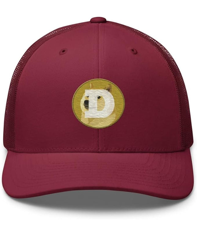 Dogecoin Crypto Embroidered Logo Trucker Cap