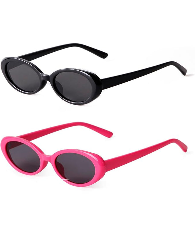 90s Sunglasses for Women Men Retro Small Oval Sunglasses