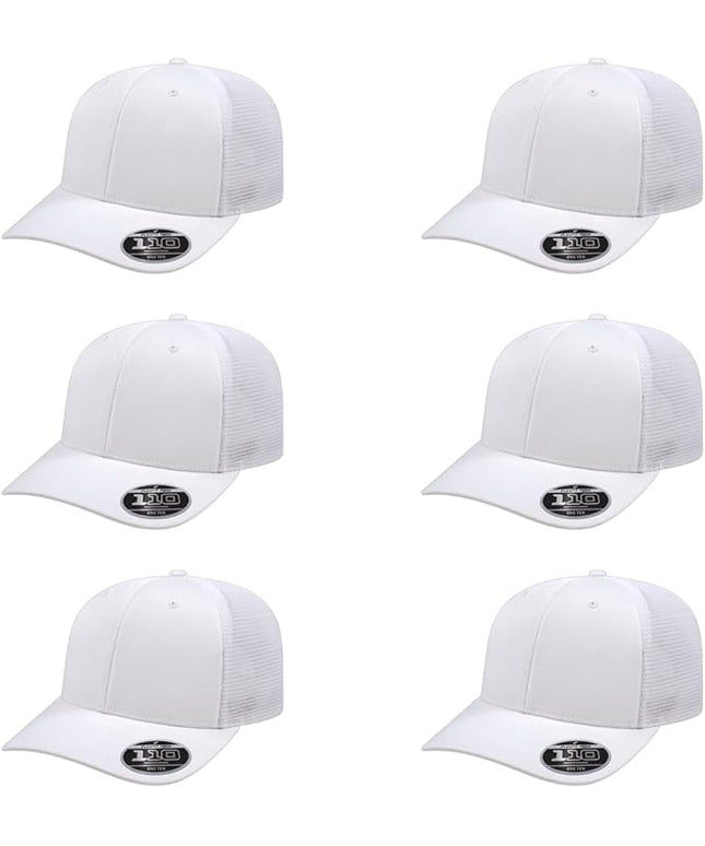Cap America i8502 Flexfit 110 Premium Mid Profile 6-Panel Mesh Back Trucker Cap Hat w/UV Guard & Adjustable Snapback