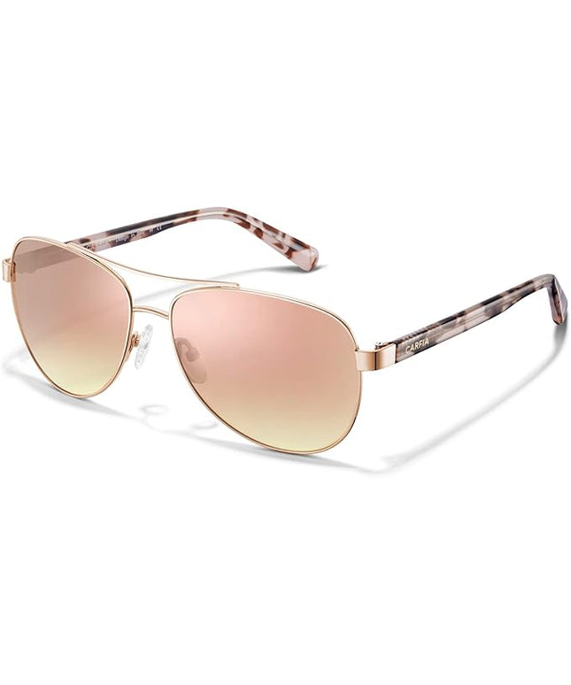 CARFIA Polarized Sunglasses for Women UV Protection Acetate Arms Metal Frame Woman's Shades CA3216
