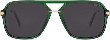 SOJOS Sunglasses for Women & Men, Square, Retro, Polarized Lens, Trendy Aviator, 90s Shades