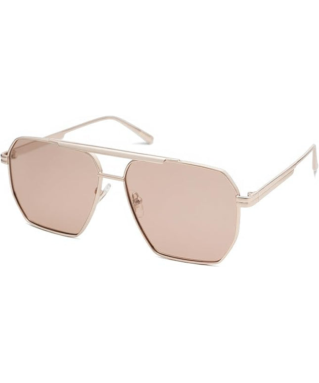 SOJOS Retro Oversized Square Polarized Sunglasses for Women Men Vintage Shades Classic Large Metal Sun Glasses