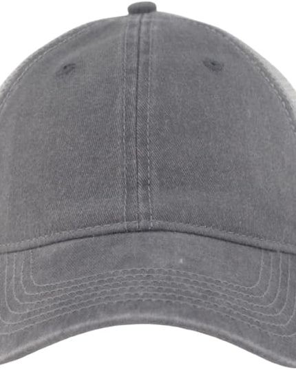Vintage Washed Soft Crown Baseball Cap Plain Snapback Trucker Hat Men Women Adjustable Distressed Mesh-Back Ball Cap