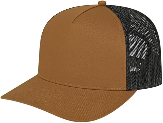 Cap America i3039 Classic 5 Panel Mid Profile Structured Trucker Mesh Back Cap w/ & Adjustable Snapback