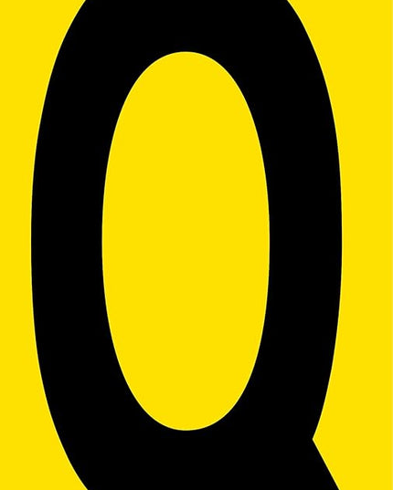Mighty Line Q Letter Alphabet Die Cut Location Markers, Large Decal Stickers for Pallet and Machinery Marking, Heavy-Duty, Peel and Stick Adhesive, Industrial Quality, 6"x10", Pack of 10, Yellow