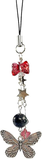 1-4PCS Cute Phone Charms Aesthetic Y2K Cell Phone Charms Strap Strawberry Butterfly Star PhoneCharm Y2K Accessories for Bag Keychain Airpods Camera Pendants Decor