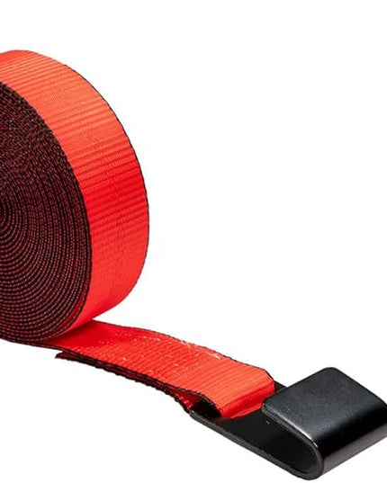 Mytee Products Winch Straps 2" x30' - Red Heavy Duty Tie Down w/Flat Hook WLL# 3,333 lbs - 2 Inch Cargo Control for Flatbed Truck Utility Trailer