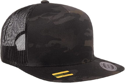 Yupoong 5-Panel YP Classic Trucker Cap | High Profile Flat Visor Snapback | OSFM | Bulk Packs Available