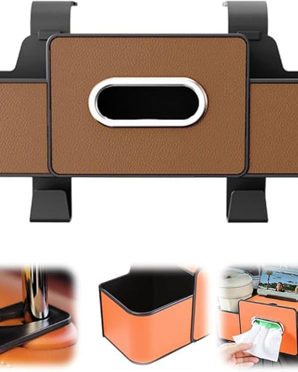 3-in-1 Car Backseat Organizer, 2025 New Car Window Storage Tray, Multifunctional back seat organizer, Universal car seat organizer for SUV and sedan, Vehicle seat organizer (Brown)