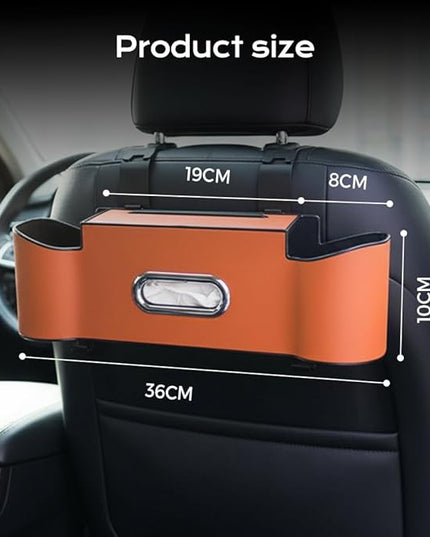 3-in-1 Car Backseat Organizer with Cup Holder, 2026 New Car Storage Box with Hooks, Multifunctional Car Back Seat Organizer with Tissue Box, Car Storage Box for Holding Snacks and Drinks (Black 2Pcs)