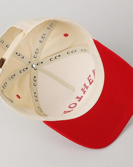 MIRMARU Two-Tone Vintage Canvas Trucker Hats for Men & Women, Adjustable Size Baseball Caps with Trendy Embroidered Design