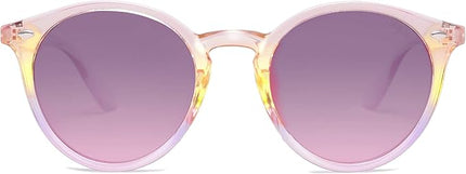 SOJOS Retro Round Polarized Sunglasses for Women Men Classic Vintage Sunnies SJ2069