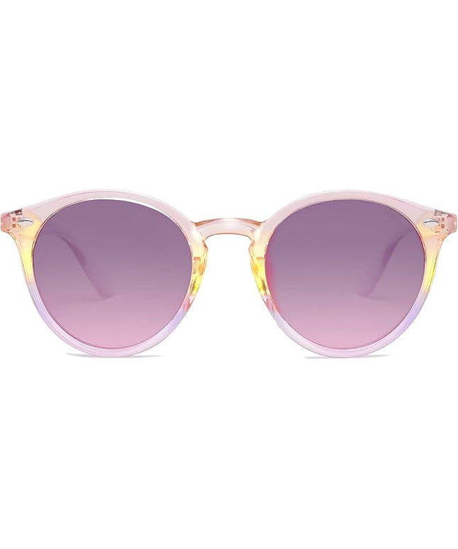 SOJOS Retro Round Polarized Sunglasses for Women Men Classic Vintage Sunnies SJ2069