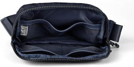 C.C Belt Bag for Women – Quilted Fanny Pack Crossbody Waist Bag with Adjustable Strap, Fashion Gift Idea (Aztec Pattern - navy)