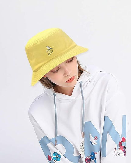 XYIYI Fashion Embroidery Bucket Hat Cotton Beach Fisherman Hats for Women Girls