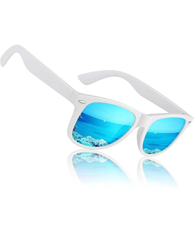 Sunier Polarized Sunglasses for Men and Women, Retro Square Matte Finish UV400 Protection Shades for Driving, Fishing