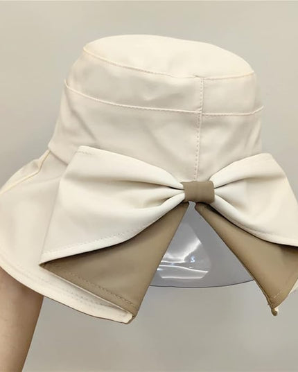 Womens Wide Brim Sun Hats UPF50+ UV Packable Beach Hat Summer Bow Decoration Bucket Cap for Travel