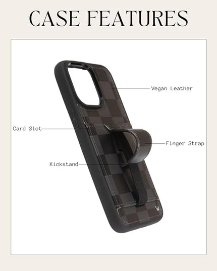 Walli Cases for iPhone 17 Pro Case Aesthetic Wallet Phone Case Card Holder, Securely Holds up to 2 Cards - Cute, Trendy Phone Cover for Women, fits iPhone 17 Pro, with Kickstand & Finger Strap
