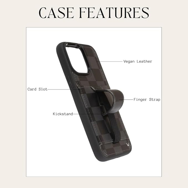 Walli Cases for iPhone 17 Pro Case Aesthetic Wallet Phone Case Card Holder, Securely Holds up to 2 Cards - Cute, Trendy Phone Cover for Women, fits iPhone 17 Pro, with Kickstand & Finger Strap