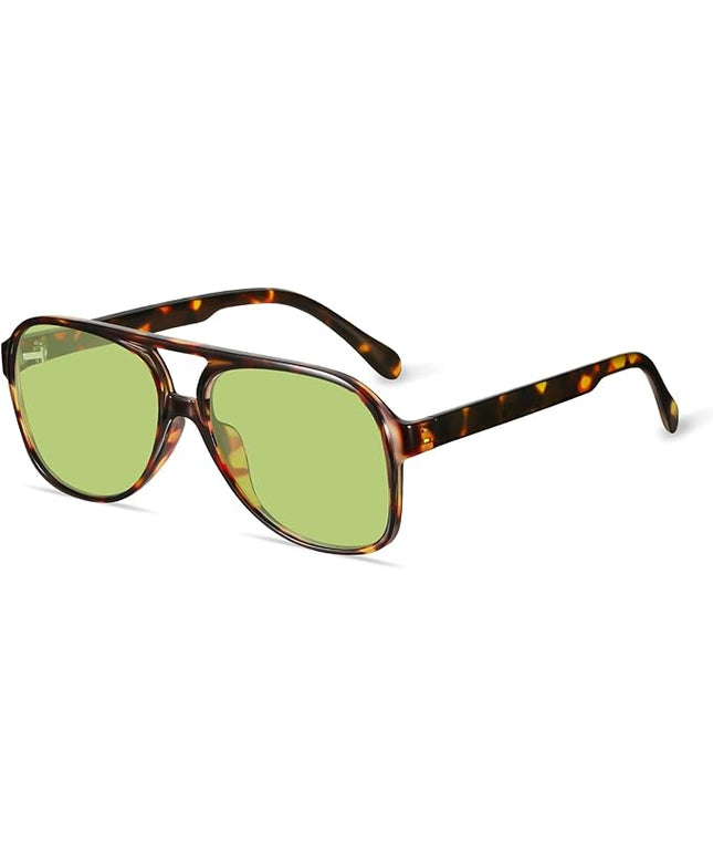 YDAOWKN Retro Aviator Sunglasses for Women Mens Large Frame Classic Vintage 70s Sun Glasses Aviators