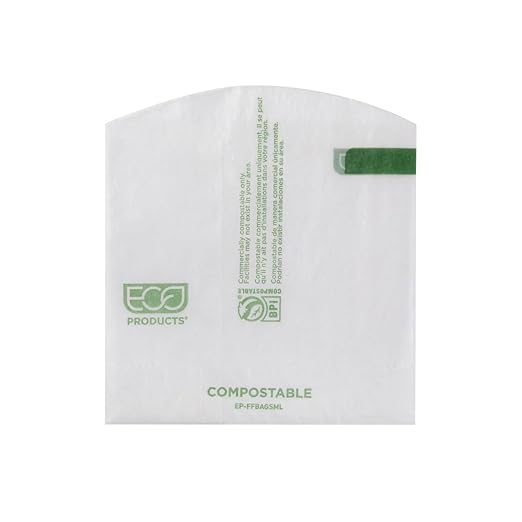Eco-Products Renewable & Compostable Small Dry Wax French Fry Bags, White Paper, Case of 1000, Made with Renewable Resources, ASTM Compliant, BPI-Certified