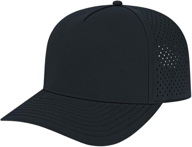 Cap America i8540 Premium Water-Resistant Perforated Medium Profile 5-Panel Cap w/UV Guard & Adjustable Snapback