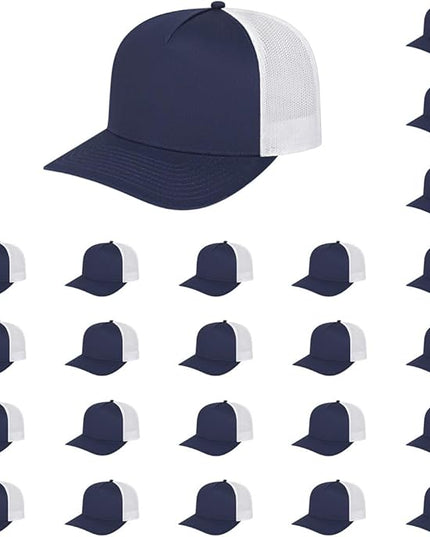 Cap America i3039 Classic 5 Panel Mid Profile Structured Trucker Mesh Back Cap w/ & Adjustable Snapback