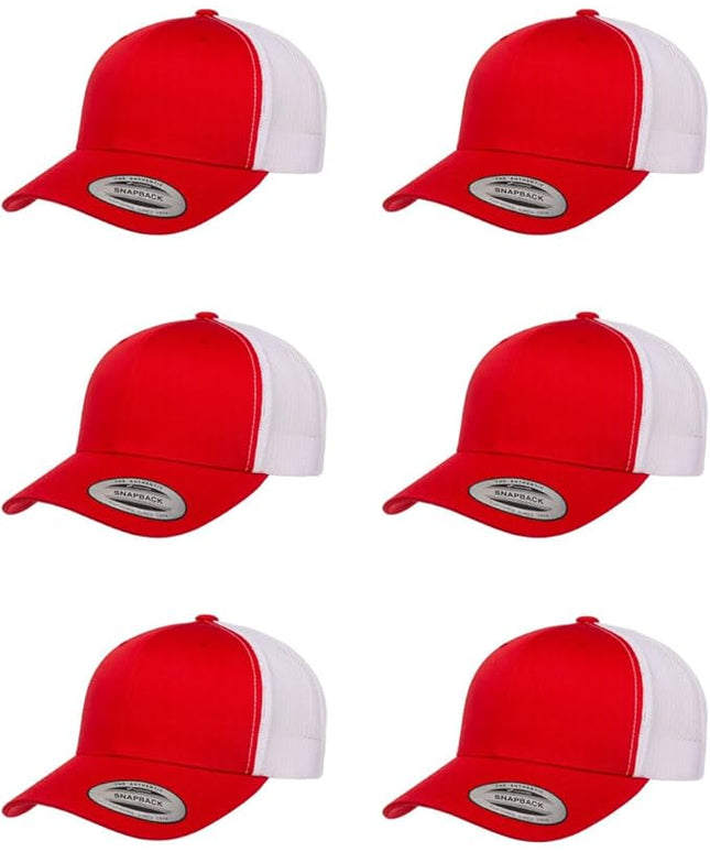 Yupoong Classic Premium Mesh 6 Panel Retro Trucker Cap | Mid Profile Snapback | OSFA | Bulk Pack Available
