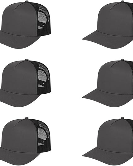 Cap America i3039 Classic 5 Panel Mid Profile Structured Trucker Mesh Back Cap w/ & Adjustable Snapback