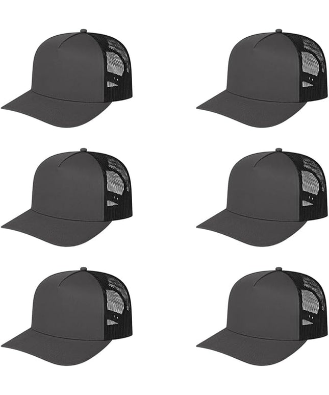 Cap America i3039 Classic 5 Panel Mid Profile Structured Trucker Mesh Back Cap w/ & Adjustable Snapback