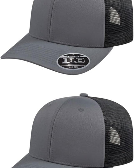 Cap America i8502 Flexfit 110 Premium Mid Profile 6-Panel Mesh Back Trucker Cap Hat w/UV Guard & Adjustable Snapback