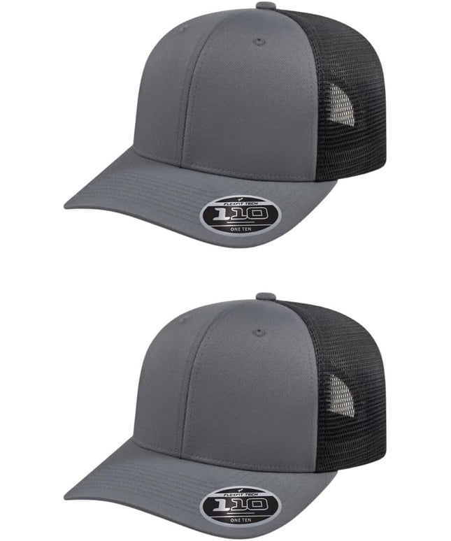 Cap America i8502 Flexfit 110 Premium Mid Profile 6-Panel Mesh Back Trucker Cap Hat w/UV Guard & Adjustable Snapback