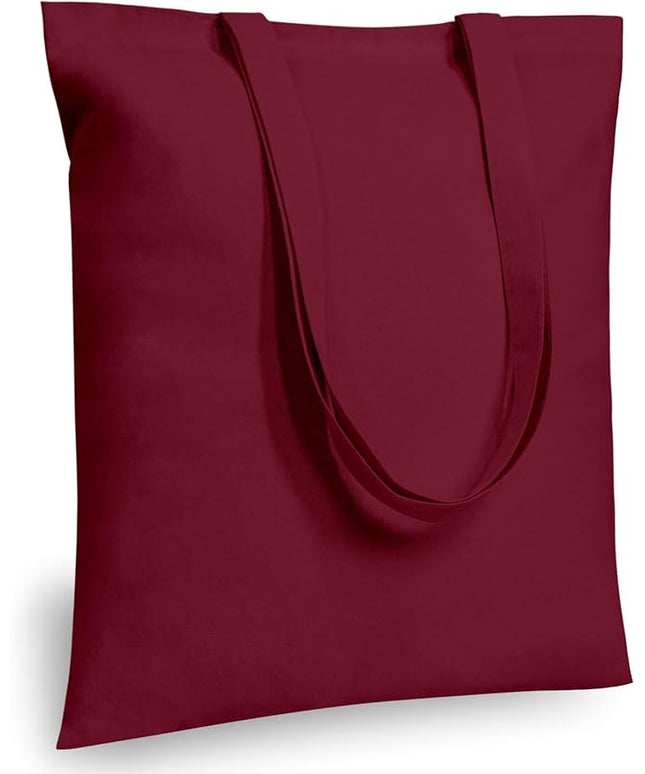 TOPDesign 6-Pack Economical 16"x15" Burgundy Cotton Tote Bags, Lightweight Medium Reusable Grocery Shopping Cloth Bags, Suitable for DIY, Advertising, Promotion, Gift, Activity