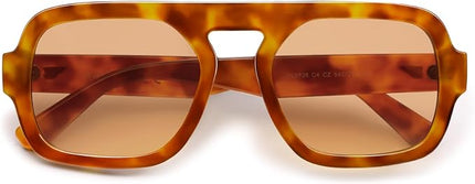 VANLINKER Oversized Retro Square Aviator Sunglasses for Women Men 70s Vintage Style Trendy Big Flat Top Sun Glasses VL9826