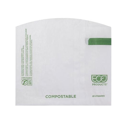 Eco-Products Renewable & Compostable Regular Dry Wax French Fry Bags, White Paper, Case of 1000 Bags, Made with Renewable Resources, ASTM Compliant, BPI-Certified