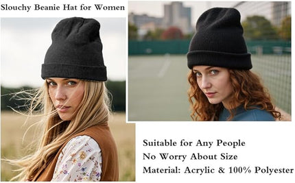 LAKIBOLE Winter Beanie Hats for Men Slouchy Beanies for Women Teenage Boys Girls