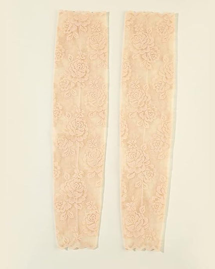 Women's Short Lace Gloves Fingerless for Driving Wedding Wrist Length Bridal Prom Gloves