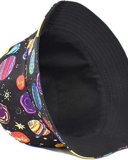 Malaxlx Unisex Bucket Hat Beach Sun Hat Aesthetic Fishing Hat for Men Women Teens, Reversible Double-Side-Wear