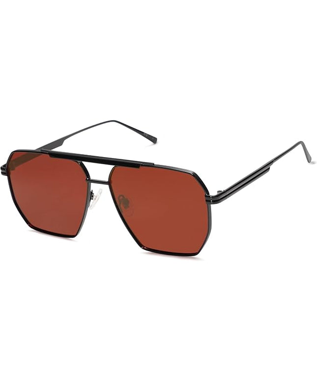SOJOS Retro Oversized Square Polarized Sunglasses for Women Men Vintage Shades Classic Large Metal Sun Glasses