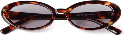 90s Sunglasses for Women Men Retro Small Oval Sunglasses