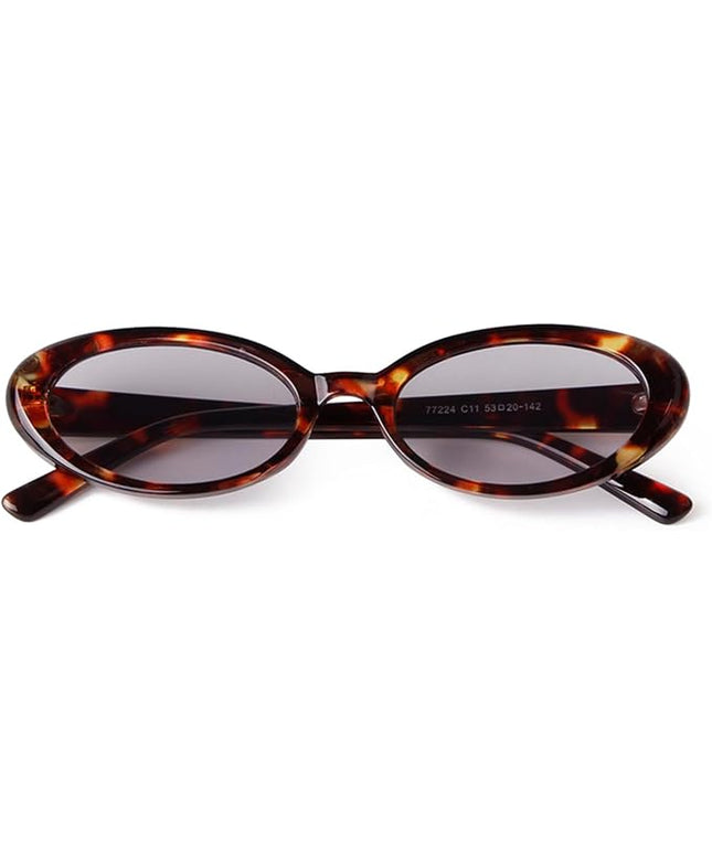 90s Sunglasses for Women Men Retro Small Oval Sunglasses