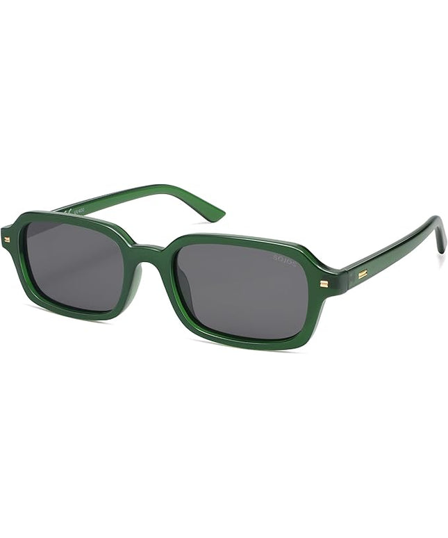 SOJOS Trendy Rectangle Polarized Sunglasses Womens Mens, Small Retro Fashion Thin Slim Square Sunnies SJ2610