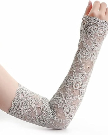Women's Short Lace Gloves Fingerless for Driving Wedding Wrist Length Bridal Prom Gloves